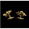 Image 2 : 14KT Yellow Gold Pearl Cufflinks