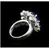 Image 3 : 14KT White Gold 4.17 ctw Tanzanite, Sapphire and Diamond Ring