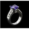 Image 3 : 4.36 ctw Tanzanite and Diamond Ring - 14KT White Gold