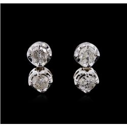 14KT White Gold 0.81 ctw Diamond Earrings