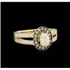 Image 1 : 14KT Yellow Gold 0.95 ctw Diamond Unity Ring