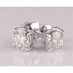 0.50 ctw Diamond Earrings - 14KT White Gold