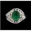 Image 2 : 14KT White Gold 2.76 ctw Emerald and Diamond Ring