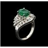 Image 3 : 14KT White Gold 2.76 ctw Emerald and Diamond Ring
