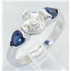 Image 6 : 0.90 ctw Diamond and Sapphire Ring - 14KT White Gold