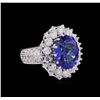 Image 1 : 14KT White Gold 5.17 ctw Tanzanite and Diamond Ring