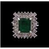 Image 2 : 14KT White Gold 3.34 ctw Emerald and Diamond Ring