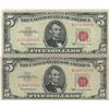 Image 1 : 1963 $5 Red Seal Bill Lot of 2