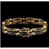 Image 2 : 4.20 ctw Sapphire and Diamond Bracelet - 14KT Yellow Gold