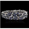 Image 1 : 14KT White Gold 35.00 ctw Sapphire and Diamond Bracelet