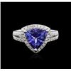 Image 2 : 14KT White Gold 2.21 ctw Tanzanite and Diamond Ring