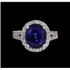 Image 2 : 14KT White Gold 6.64 ctw Sapphire and Diamond Ring