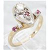 Image 5 : 0.20 ctw Diamond and Ruby Ring - 14KT Yellow Gold