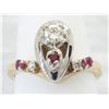 Image 6 : 0.20 ctw Diamond and Ruby Ring - 14KT Yellow Gold