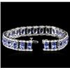 Image 3 : 14KT White Gold 17.64 ctw Tanzanite and Diamond Bracelet