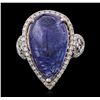 Image 2 : 14KT White Gold 17.42 ctw Tanzanite and Diamond Ring