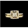 Image 2 : 14KT Yellow Gold 0.91 ctw Diamond Wedding Set