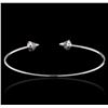 Image 2 : 14KT White Gold 0.34 ctw Diamond Bangle Bracelet