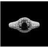 Image 2 : 2.45 ctw Black Diamond Ring - 18KT White Gold