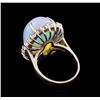 Image 3 : 10.60 ctw Opal and Diamond Ring - 14KT White Gold
