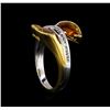 Image 4 : Crayola 2.20 ctw Citrine and White Sapphire Ring - .925 Silver
