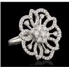 Image 1 : 14KT White Gold 1.70 ctw Diamond Ring