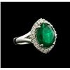 Image 1 : 6.45 ctw Emerald and Diamond Ring - 18KT White Gold