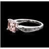 Image 1 : 14KT White Gold 2.03 ctw Morganite and Diamond Ring