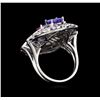Image 3 : 3.20 ctw Tanzanite, Pink Sapphire and Diamond Ring - 14KT White Gold