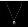 Image 3 : 14KT White Gold 1.88 ctw Tanzanite and Diamond Pendant With Chain