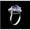Image 4 : 2.10 ctw Tanzanite and Diamond Ring - 14KT White Gold