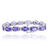 Image 2 : 14KT White Gold 34.30 ctw Tanzanite and Diamond Bracelet