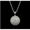 Image 2 : 1.63 ctw Diamond Pendant With Chain - 14KT White Gold