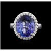Image 2 : 14KT White Gold 7.98 ctw Tanzanite and Diamond Ring