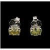 Image 1 : 1.21 ctw Yellow Diamond Stud Earrings - 14KT White Gold