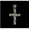 Image 1 : 11.73 ctw Diamond Cross Pendant - 14KT White Gold