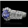 Image 1 : 14KT White Gold 2.52 ctw Tanzanite and Diamond Ring
