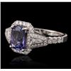 Image 2 : 14KT White Gold 1.94 ctw Tanzanite and Diamond Ring