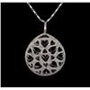 Image 2 : 14KT White Gold 0.52 ctw Diamond Pendant With Chain