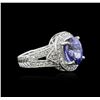 Image 1 : 14KT White Gold 3.72 ctw Tanzanite and Diamond Ring