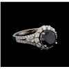 Image 1 : 3.41 ctw Black Diamond Ring - 14KT White Gold