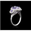 Image 3 : 14KT White Gold 3.07 ctw Tanzanite, Sapphire and Diamond Ring