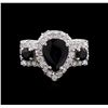 Image 2 : 3.78 ctw Blue Sapphire and Diamond Ring - 14KT White Gold