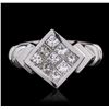 Image 2 : 14KT White Gold 0.95 ctw Diamond Ring