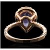 Image 3 : 14KT Rose Gold 2.77 ctw Tanzanite and Diamond Ring
