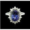 Image 1 : 14KT White Gold 3.44 ctw Tanzanite and Diamond Ring