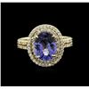 Image 1 : 14KT Yellow Gold 3.02 ctw Tanzanite and Diamond Ring