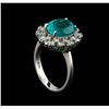 Image 3 : 4.90 ctw Paraiba Tourmaline and Diamond Ring - 14KT White Gold
