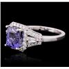Image 2 : 14KT White Gold 2.29 ctw Tanzanite and Diamond Ring