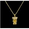 Image 1 : 1.18 ctw Diamond Teddy Bear Pendant - 18KT Yellow Gold